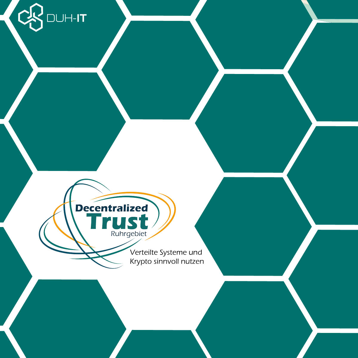 Sechecke gleichmäßig angeordnet in petrol-grün